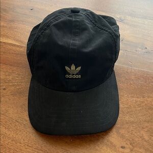 Adidas Black Hat with Gold Emblem